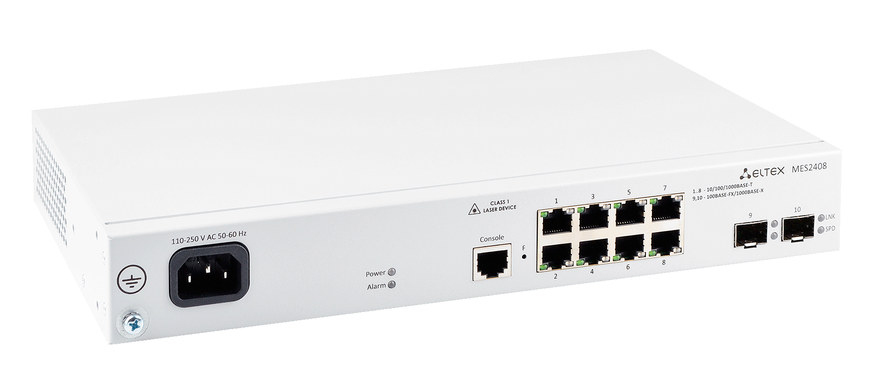 Ethernet-коммутатор MES2408C, 8x1G RJ45 + 2xCombo (RJ45/SFP), L2, 220V AC